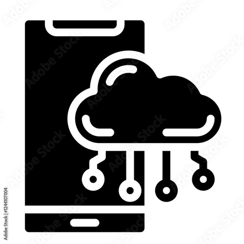 Cloud On Mobile Icon
