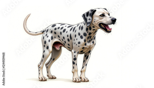 Wallpaper Mural Standing dalmatian pencil illustration against white background, Dalmatian barking Torontodigital.ca
