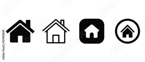 Home Icons Pack Set Vector
