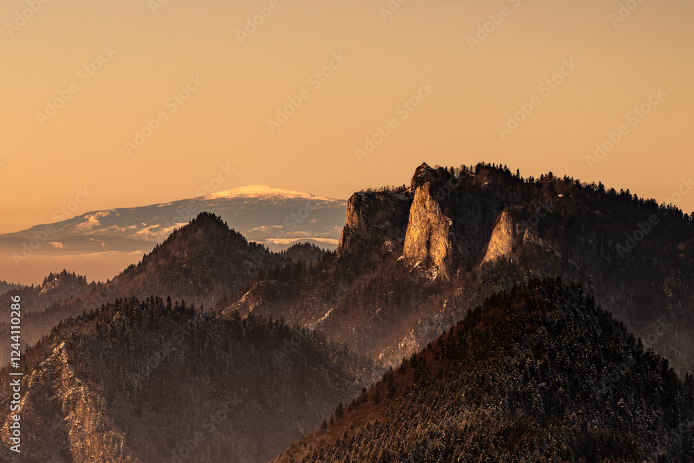 Pieniny , góry, zima, śnieg, Karpaty, mgły