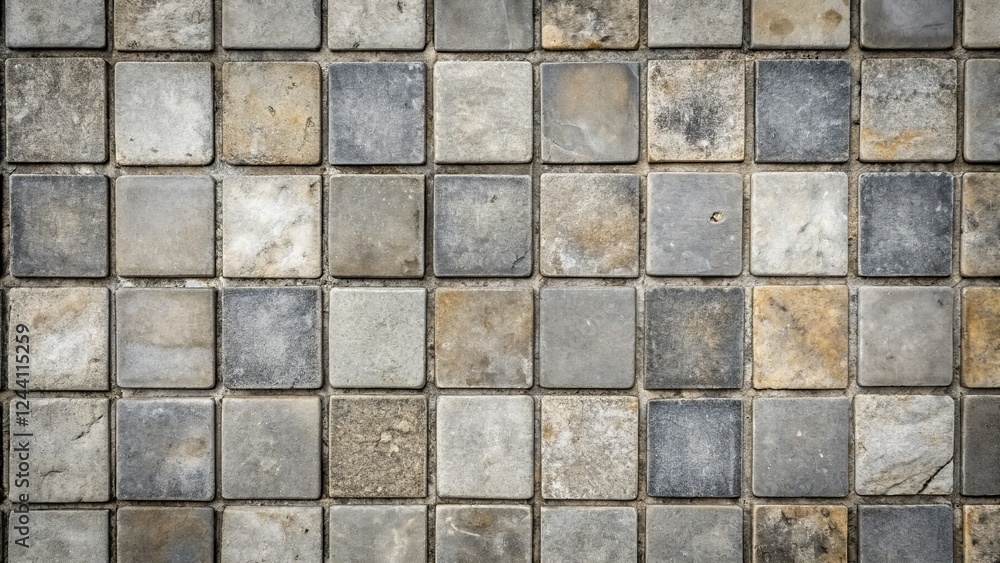 Textured Gray and Beige Square Stone Tiles for Background Use Textured Gray and Beige Square Stone Tiles for Background Use
