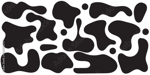 Print Set of doodle hand drawn organic shapes . 1176
