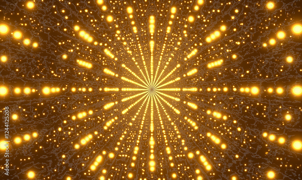 A background of golden, sparkling dots arranged in a symmetrical pattern, with equal squares in each row forming a circular effect. Each square contains glowing yellow lights, creating a festive atmos A background of golden, sparkling dots arranged in a symmetrical pattern, with equal squares in each row forming a circular effect. Each square contains glowing yellow lights, creating a festive atmos
