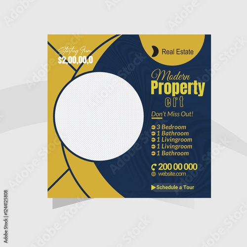 Real Estate Social Media Post Design Editable Templates for Property Promotion & Sales
