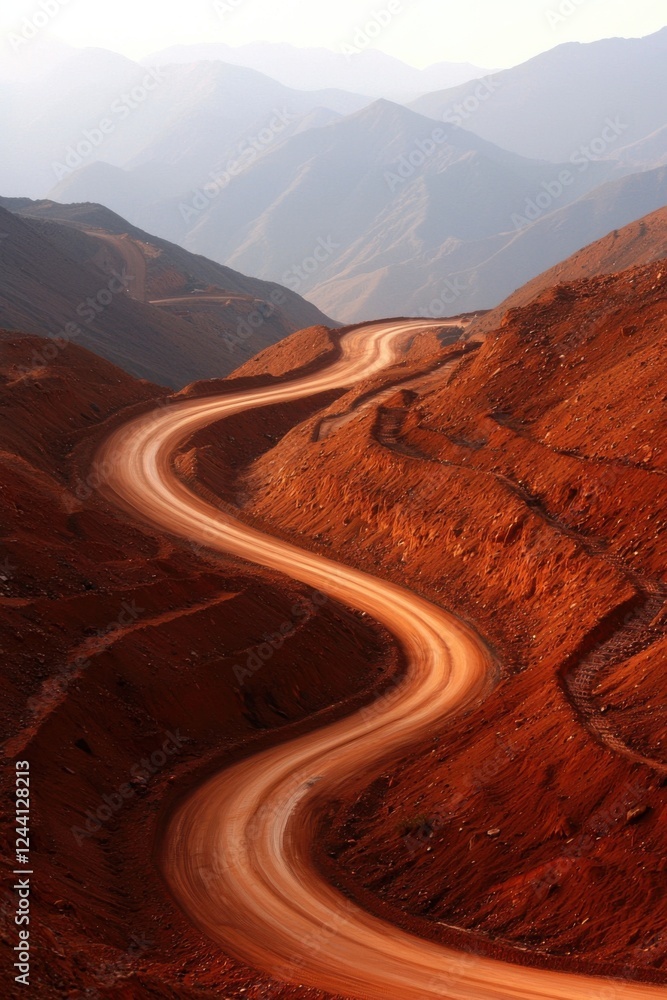 Winding road through mountainous landscape scenic nature view photography outdoor adventure Winding road through mountainous landscape scenic nature view photography outdoor adventure