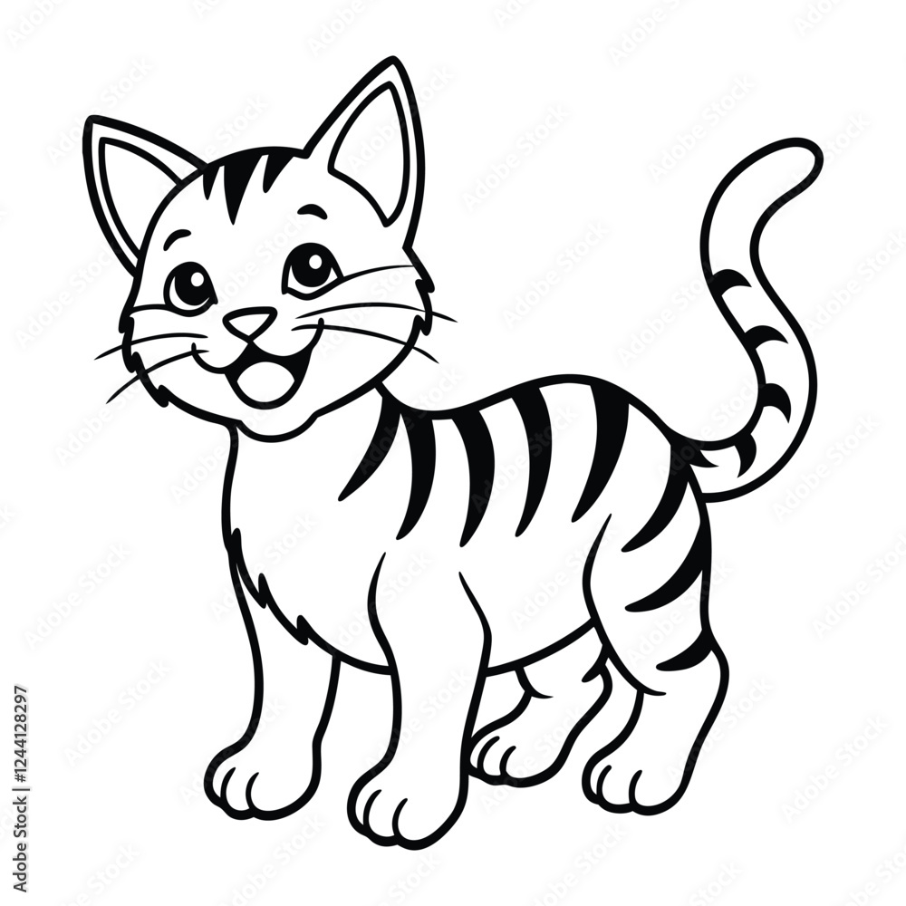 Obraz premium black cat cartoon