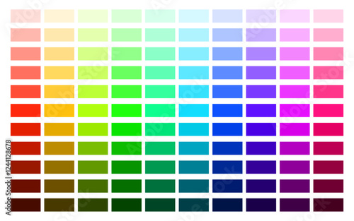 Color palette. Color picker. Color spectrum. Bright Color Squares Set. Vector illustration