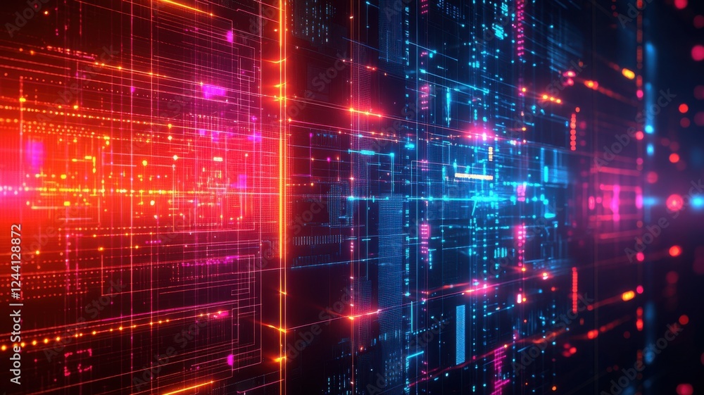 Vibrant digital data flow futuristic technology environment abstract graphic visuals dynamic perspective Vibrant digital data flow futuristic technology environment abstract graphic visuals dynamic perspective