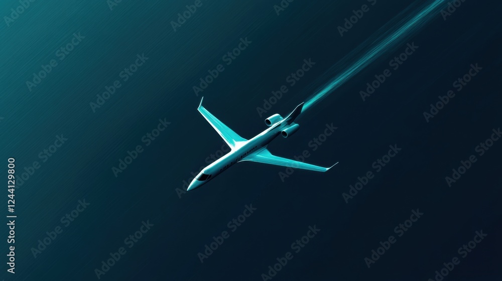 Illustration that represents the concept of Electric Aircraft Illustration that represents the concept of Electric Aircraft