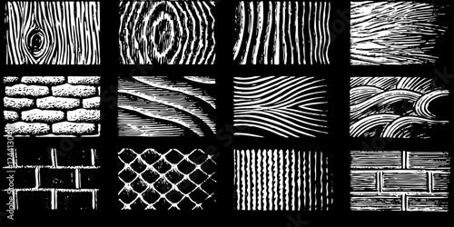 Detailed stone, metal, and abstract surface textures