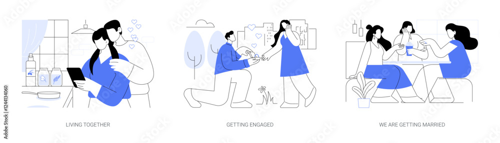 Young couple isolated cartoon vector illustrations se Young couple isolated cartoon vector illustrations se