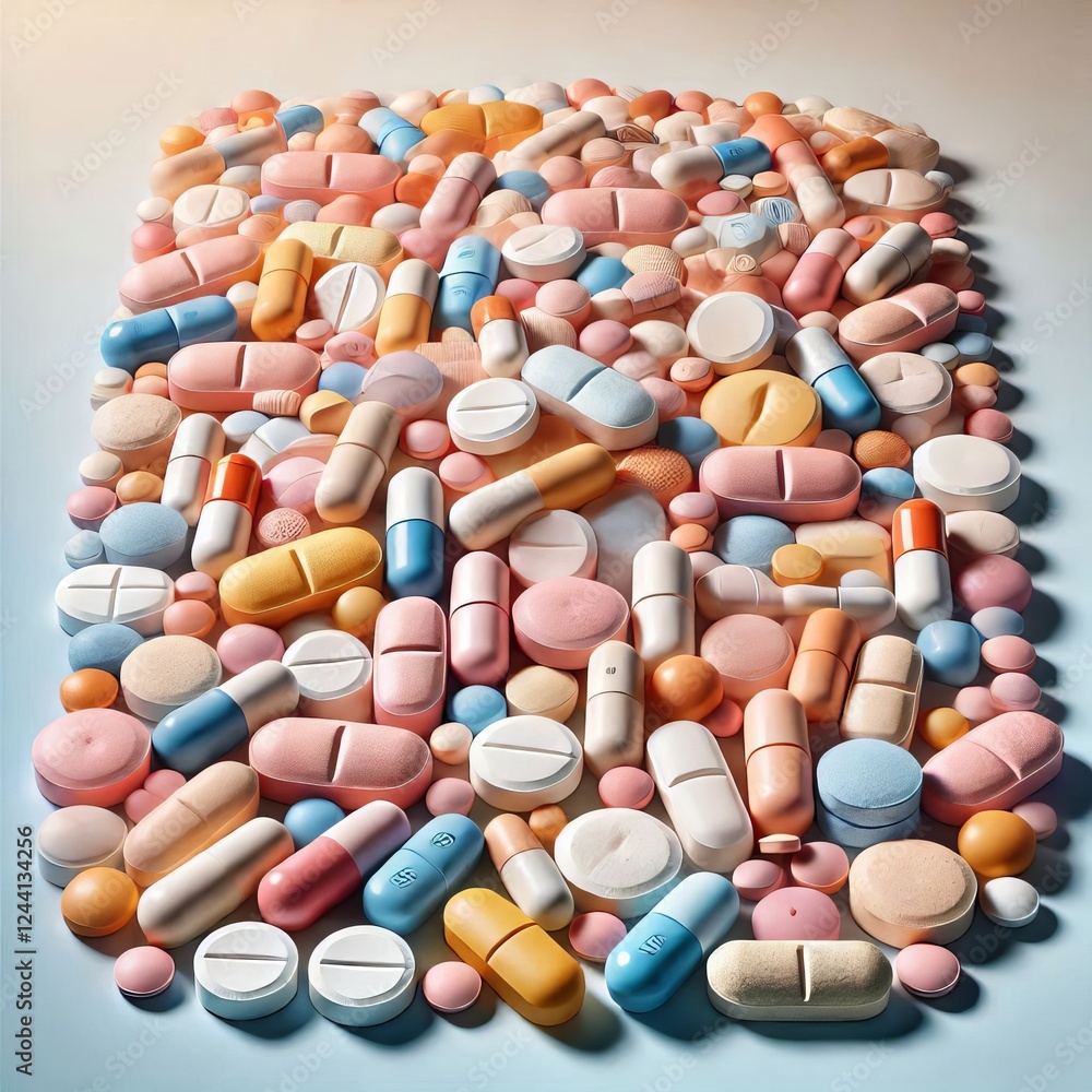 collection of pills and tablets, presented in a visually appealing and colorful way to promote the brand.
collection of pills and tablets, presented in a visually appealing and colorful way to promote the brand.
