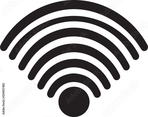 Wi-Fi signal icon vector silhouette. Minimalist wireless network symbol, perfect for connectivity, internet, and communication themes in modern designs.