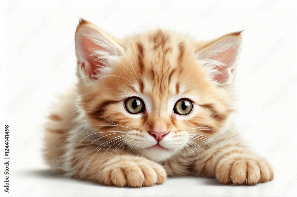 Cute adorable domestic curious cat kitten animal with its paws peeking over a white surface, photorealistic illustration on isolated background texture design.
Cute adorable domestic curious cat kitten animal with its paws peeking over a white surface, photorealistic illustration on isolated background texture design.