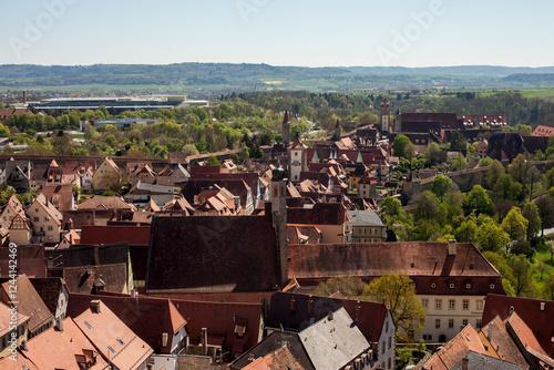 Idyllische Aussicht: Über den Dächern von Rothenburg ob der Tauber – Historische Architektur und malerische Landschaft in einem atemberaubenden Panorama photo