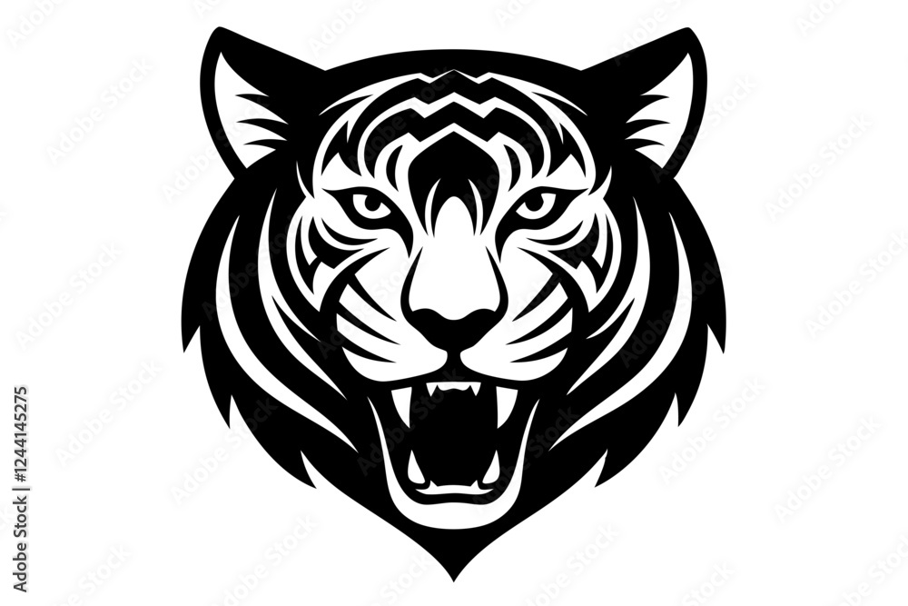tiger head vector silhouette vector illustration, tiger head logo tiger head vector silhouette vector illustration, tiger head logo