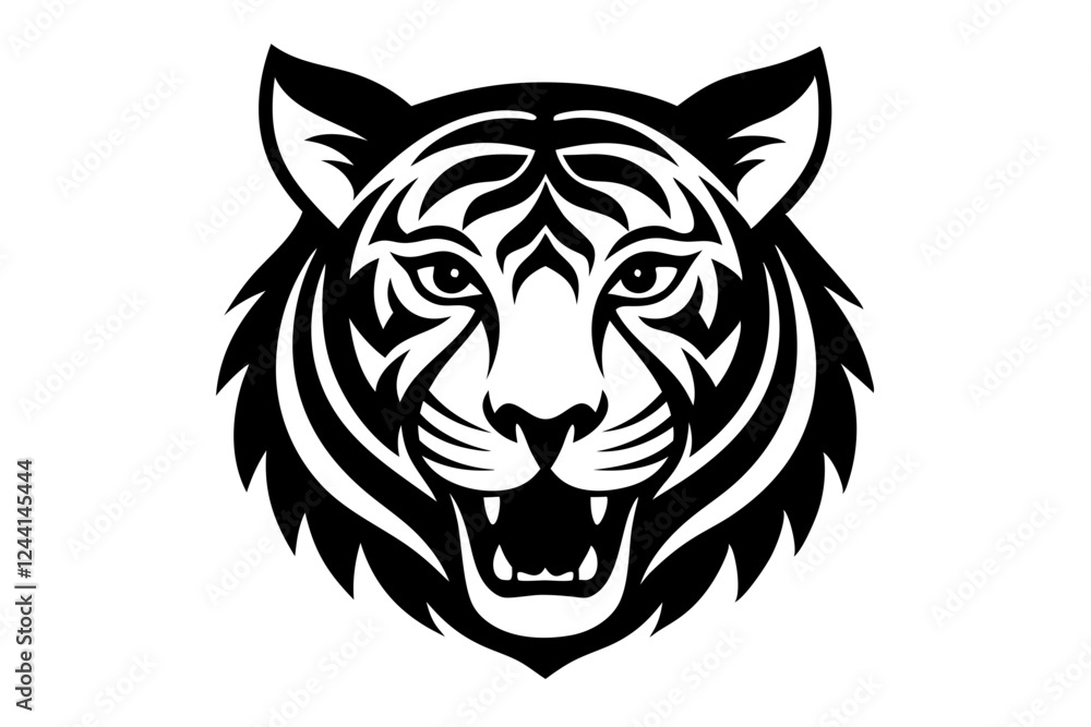 tiger head vector silhouette vector illustration, tiger head logo tiger head vector silhouette vector illustration, tiger head logo