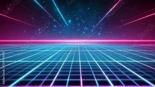 Blue and red background with a white line in the middle. The background is a bright blue and red color