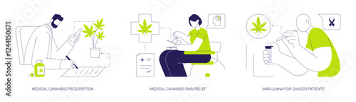 Medical cannabis use abstract concept vector illustrations.