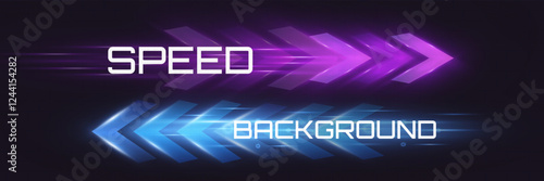 Arrow light speed motion background with futuristic glowing arrows and light streaks.
