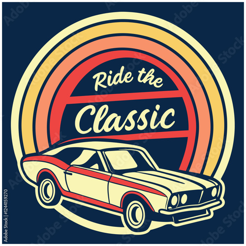 Ride the Classic - Vintage Car T-Shirt Design