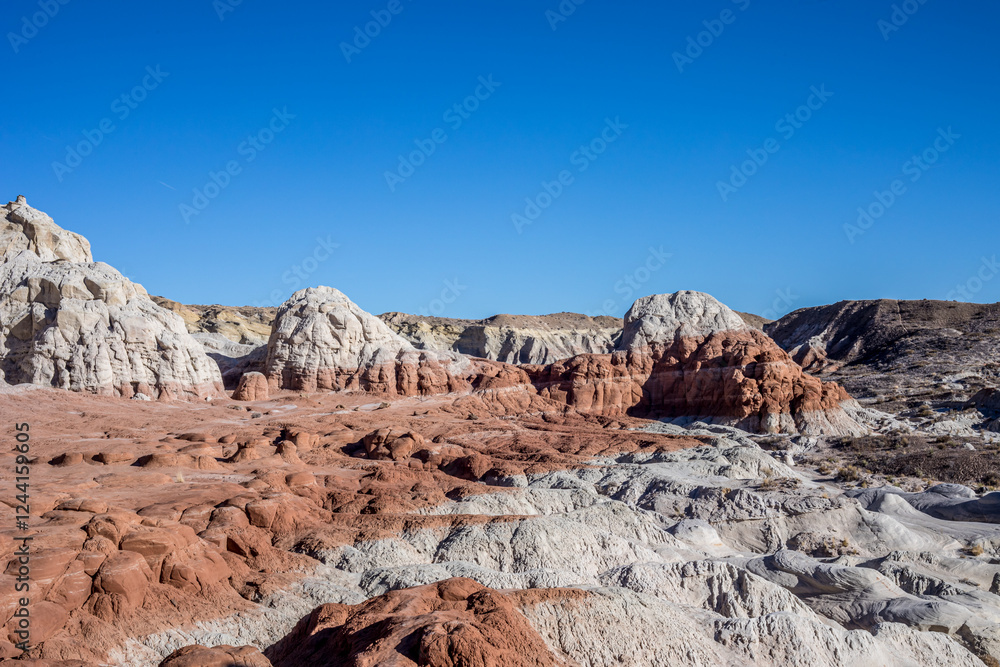 Fototapeta premium Multicolored Desert Landscape with Unique Rock Formations
