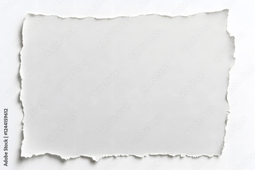 White torn paper sheet, isolated on white background White torn paper sheet, isolated on white background