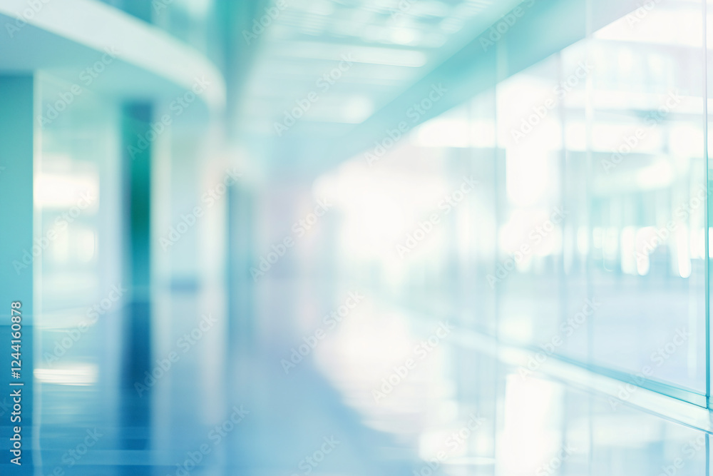 Modern Office Corridor Abstract: A blurred image of a modern office corridor with large windows, conveying a sense of openness, spaciousness, and clean lines. The soft. Modern Office Corridor Abstract: A blurred image of a modern office corridor with large windows, conveying a sense of openness, spaciousness, and clean lines. The soft.