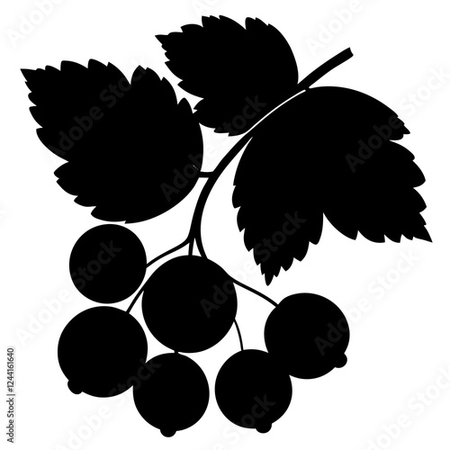 vector silhouette of a currant fruit