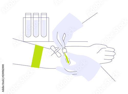 Take a blood sample abstract concept vector illustration.