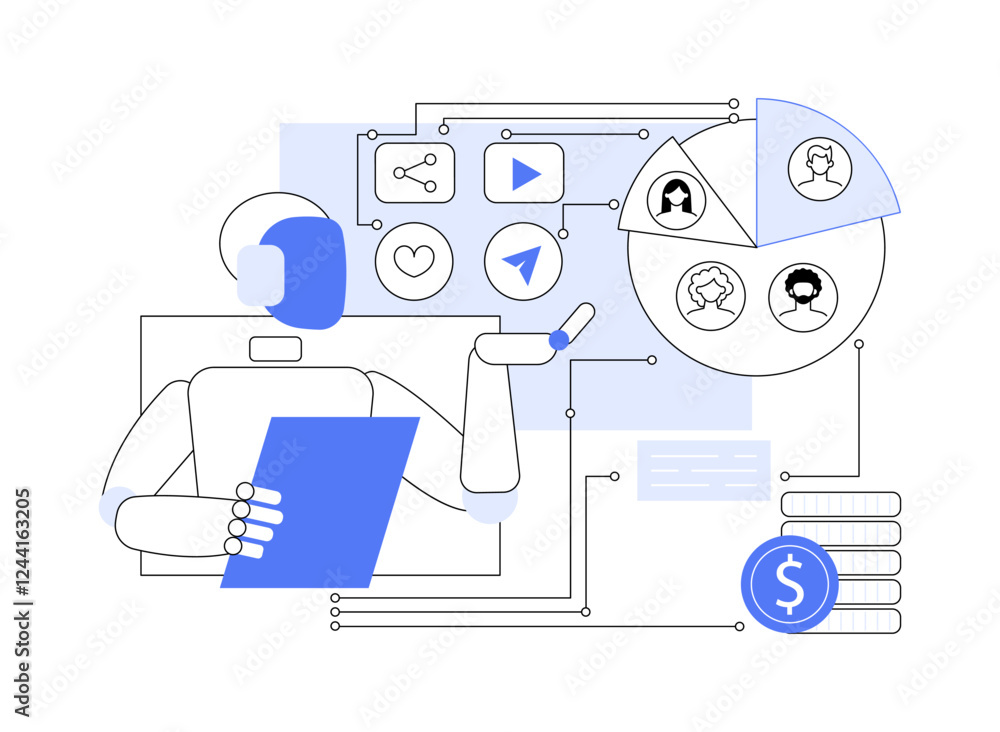 AI-Driven Content Personalization abstract concept vector illustration. AI-Driven Content Personalization abstract concept vector illustration.