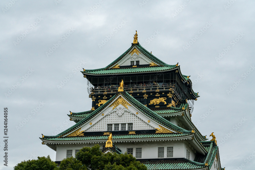 Exterior view of the Osaka Castle in Osaka, Japan Exterior view of the Osaka Castle in Osaka, Japan