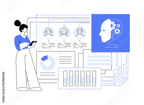 AI-Driven Sentiment Analysis for Campaigns abstract concept vector illustration.