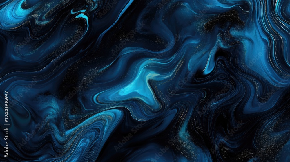 Obraz premium Black and blue blurred abstract background with subtle green hints, creating a smooth, artistic feel. --ar 16:9 --v 6.1 Job ID: a39f3b0e-ca65-4fdd-a22b-4e02f6809de1