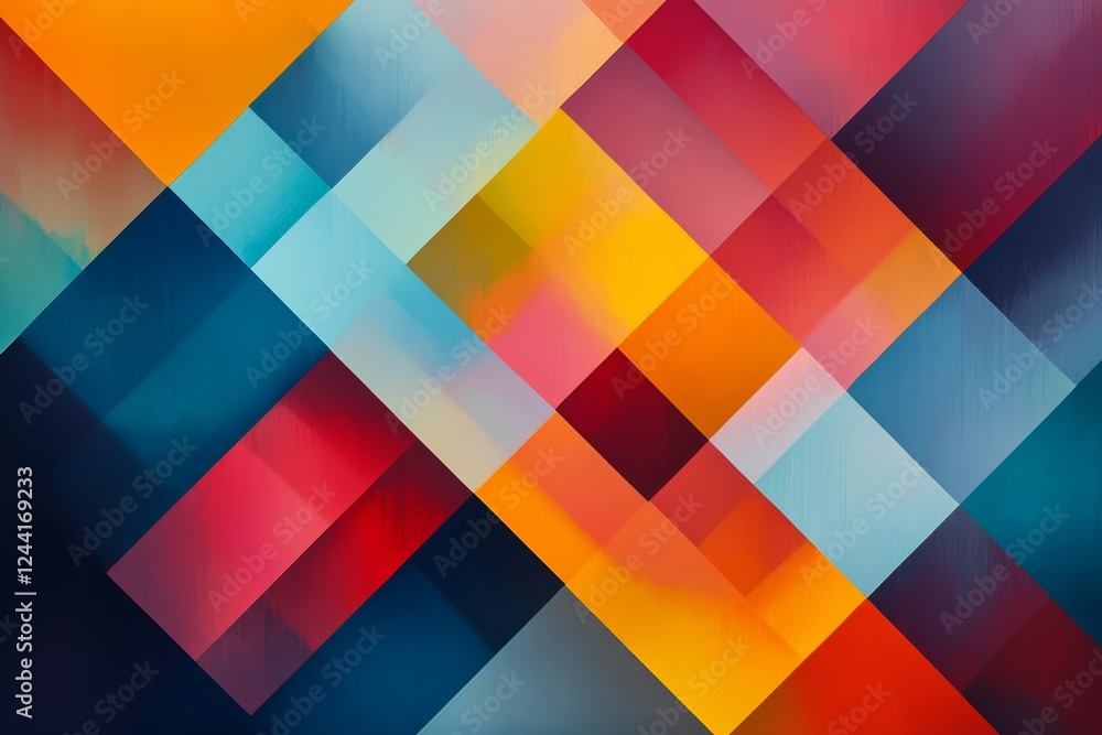 colorful abstract mosaic, with overlapping geometric shapes and gradients, creating a sense of harmony and balance colorful abstract mosaic, with overlapping geometric shapes and gradients, creating a sense of harmony and balance