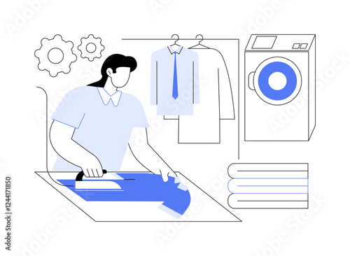 Laundry service isolated cartoon vector illustrations.
