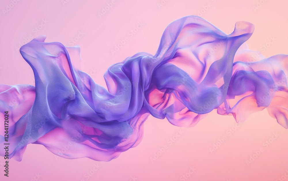 Lavender and pastel pink gradient with flowing silk fabric effect for Saint Valentines Day and 8 March International Womens Day