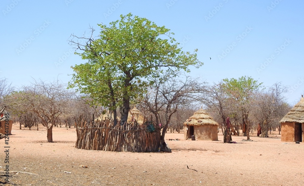 Naklejka premium Himba tribes, Kamanjab, Kunene Region, Namibia
