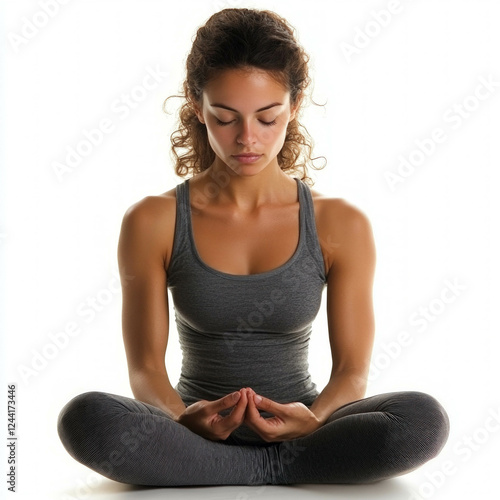 Meditation Woman Isolated