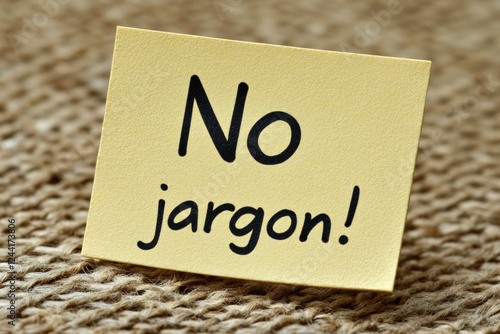 No Jargon! Text Written On A Paper