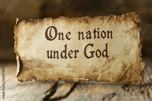 One Nation Under God Text Written On A Paper