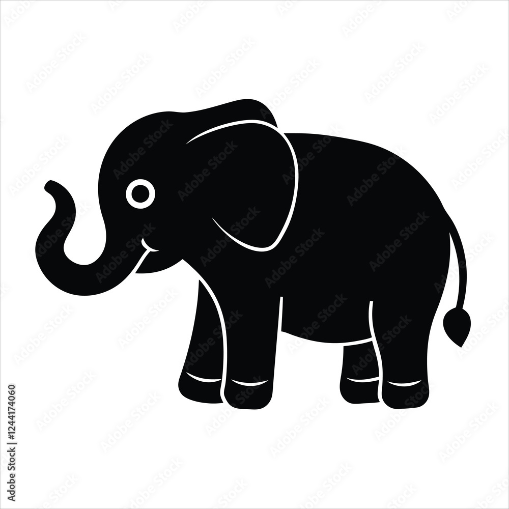 elephant silhouette isolated on white background elephant silhouette isolated on white background