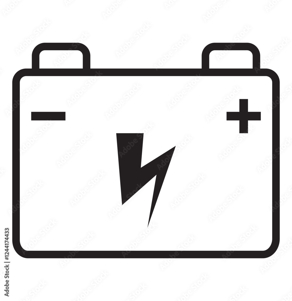 Car battery icon on white background. Automobile accumulator. Charging symbol. Electric vehicle batteries sign. Auto electrical power supply. Simple flat design. Vector illustration. Car battery icon on white background. Automobile accumulator. Charging symbol. Electric vehicle batteries sign. Auto electrical power supply. Simple flat design. Vector illustration.