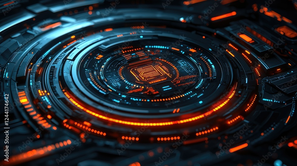 Futuristic Technology Abstract Circular System Design Futuristic Technology Abstract Circular System Design
