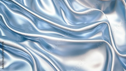 Light pastel blue and silver satin background with flowing folds. Elegant, smooth, and fresh, suitable for beauty and luxury themes.