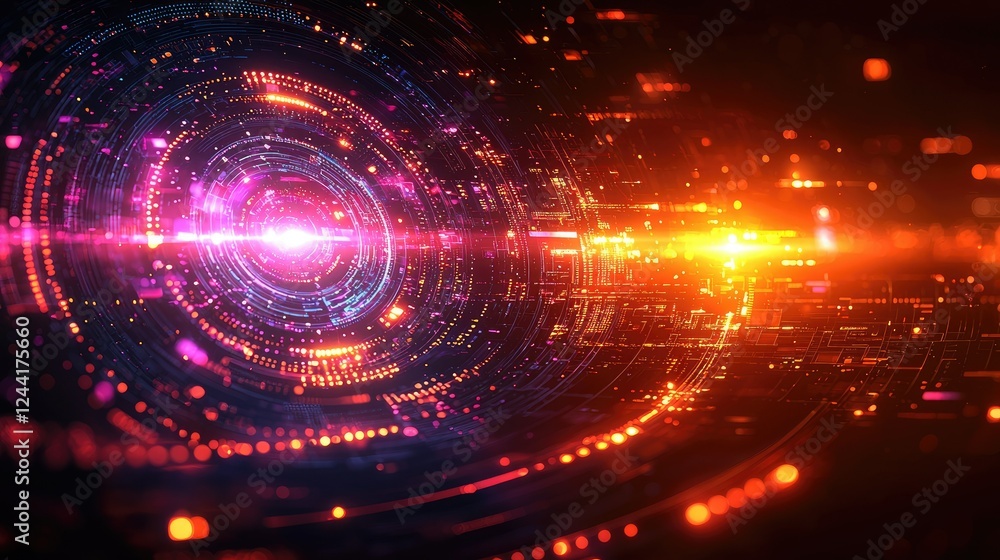 Obraz premium Abstract Digital Network Data Flow Visualization