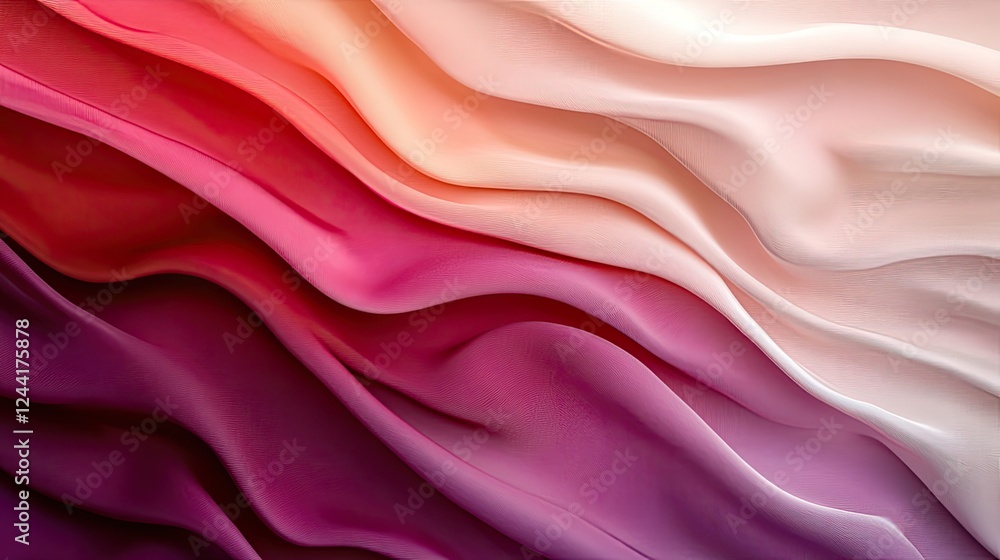Obraz premium Luxury background with deep wine red, magenta, and maroon silk folds. A smooth gradient with elegant shimmer and soft waves.