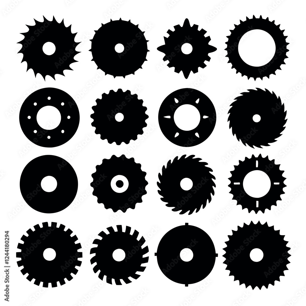 Collection of Various Saw Blade Icons Collection of Various Saw Blade Icons