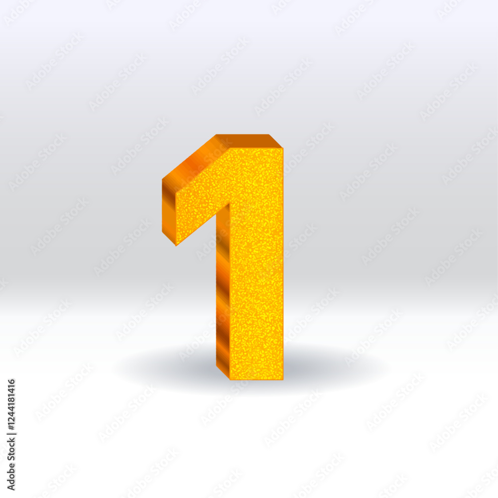 Numeral 1 - Golden balloon. number 1 isolated on white background. gold style. 3D style vector illustration Numeral 1 - Golden balloon. number 1 isolated on white background. gold style. 3D style vector illustration