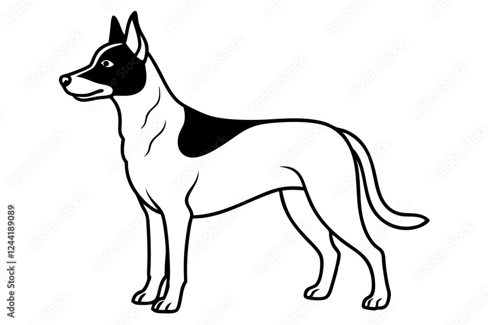dog silhouette line art vector illustration with a white background dog silhouette line art vector illustration with a white background